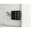 Combo armoire murale 36 po avec porte à fermeture douce, finition chêne foncé, organisateur de rangement de salle de bain 3 pièces avec tablettes intérieures pour petits espaces
