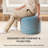 Sfera 17" Blue Upholstered Pouf Ottoman-1548333067