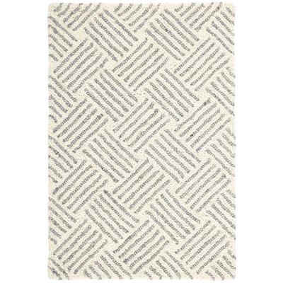Layers Grey Hand Hooked Wool Rug