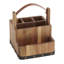 Barrel-Inspired Wine Country Flatware Caddy with Distinguished Leather Handle