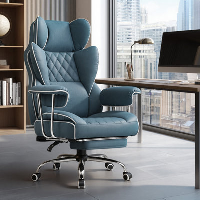 Inbox Zero Adjustable Reclining Ergonomic Faux Leather Swiveling PC & Racing Game Chair