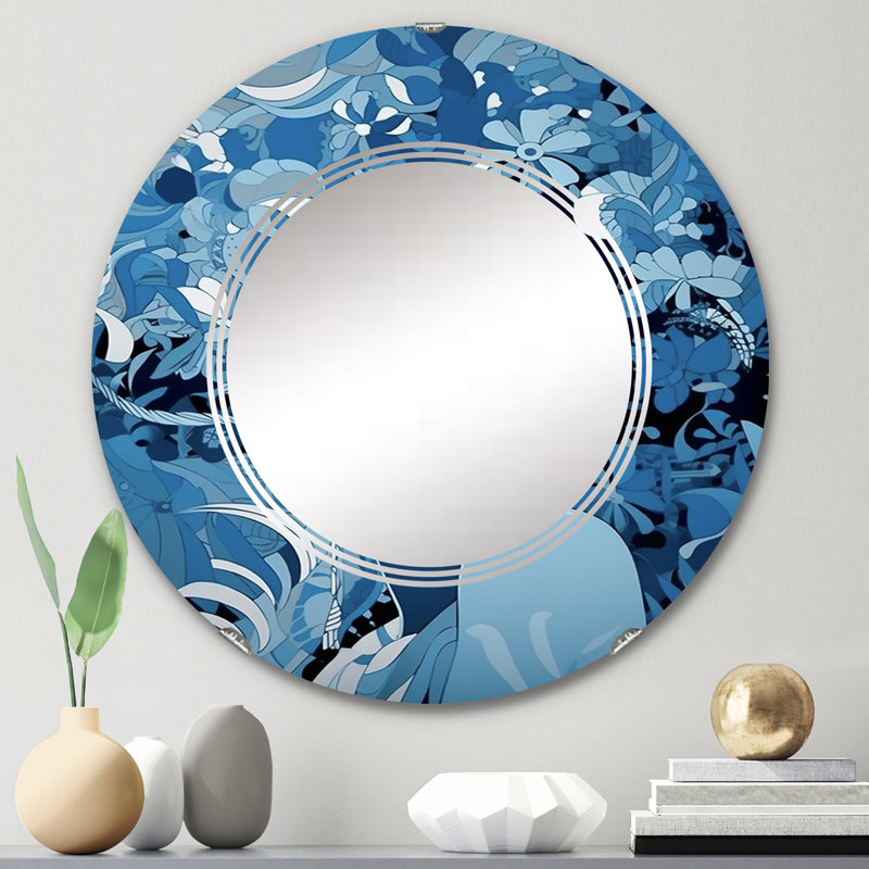 Craginorne - Miroir mural rond moderne, 24 po x 24 po
