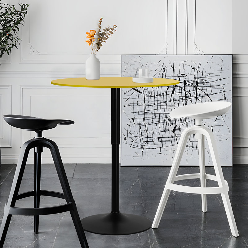 Table de bar ronde de 91 cm (36 po), table de bistrot/pub réglable en hauteur, table de cocktail moderne avec pied central