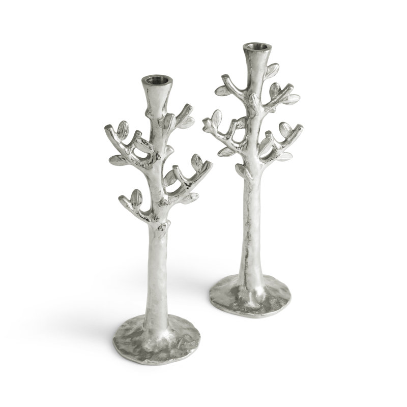 Tree of Life Candleholders, Silver