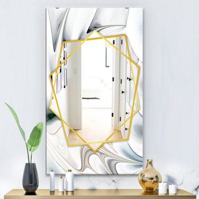 Stained Glass Floral Art Traditional Wall Mirror