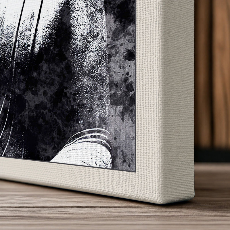 Buddha in Stone Minimalist 1 Piece Wrapped Canvas Wall Art, 24x16 - 61.0 x 40.6 cm, Cream Border