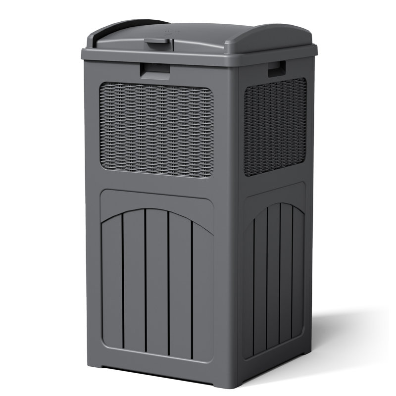 Poubelle à couvercle manuel 32 gallons Devoko, Gris