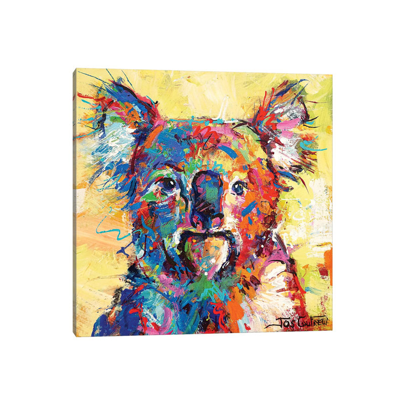 Hello Koala by Jos Coufreur - Wrapped Canvas Painting, 45.72cm H x 45.72cm W x 1.9cm D
