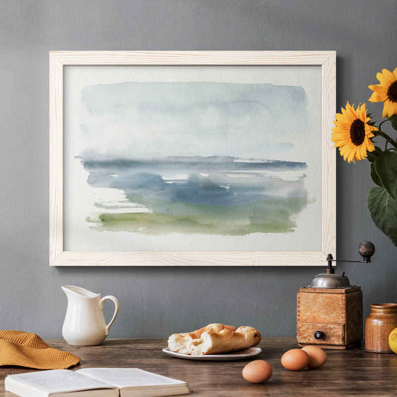 Coastline Splash IV - Toile tendue avec châssis rustique, Cadre blanc, H 28 po x l 42 po x P 1,5 po