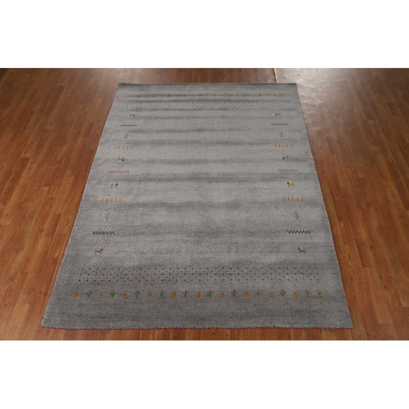 Tapis gris Gabbeh 6x8
