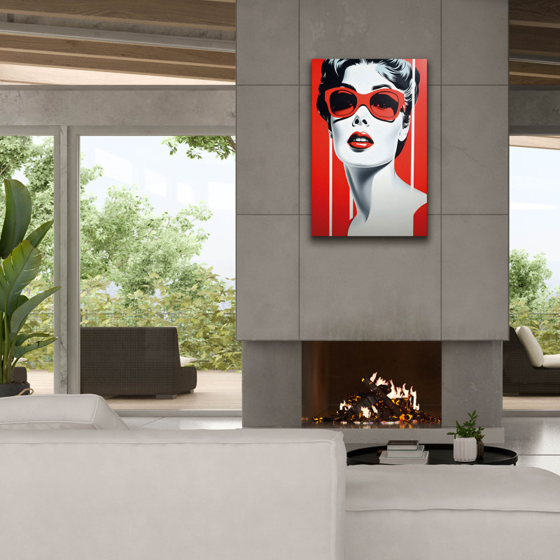Art mural sur toile Mercer41 «Lady In Red» par Andreas Magnusson, H 40 po x l 26 po x P 1,5 po