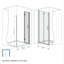 Porte de douche pliante 34 po x 72 po, verre trempé 1/4 po (6 mm), cadre en aluminium chromé, film antidéflagrant