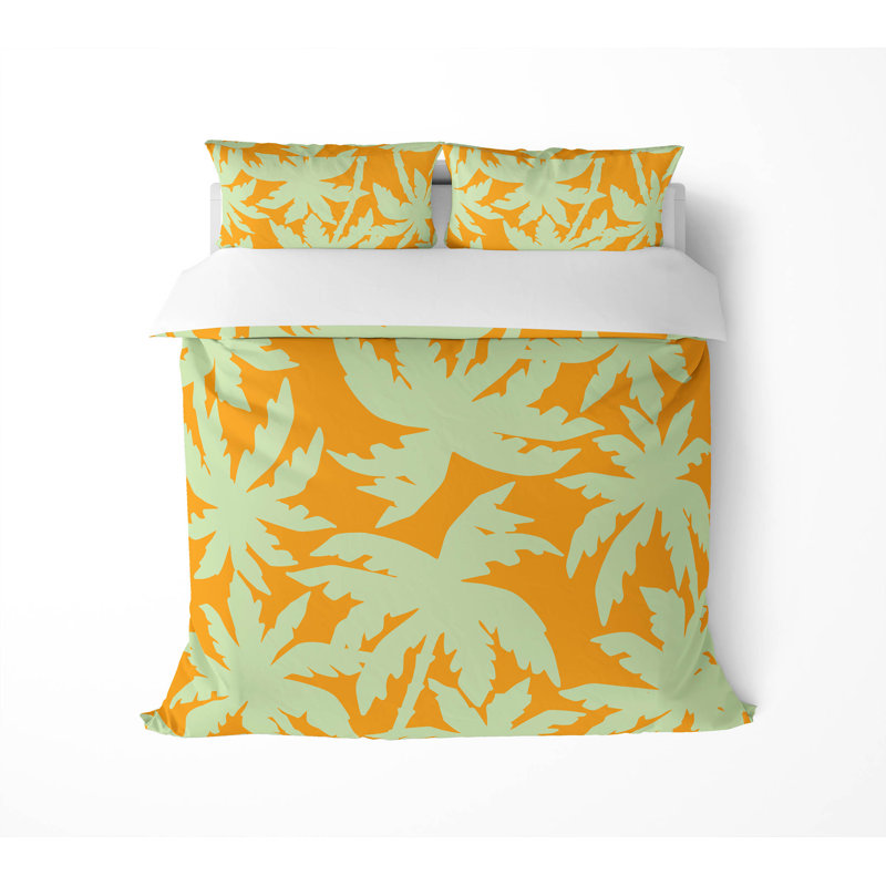 Ensemble d'édredon léger California Dreaming, Orange, Édredon simple + 2 taies d'oreiller standard