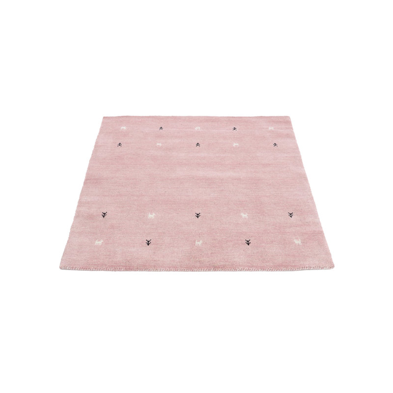 Handwoven Wool Gabbeh Uni Pink Rug, Round 120cm
