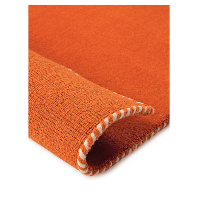 Solid Colour Wool Hand Woven Area Rug, Multi-coloured, Rectangle 80 x 150cm