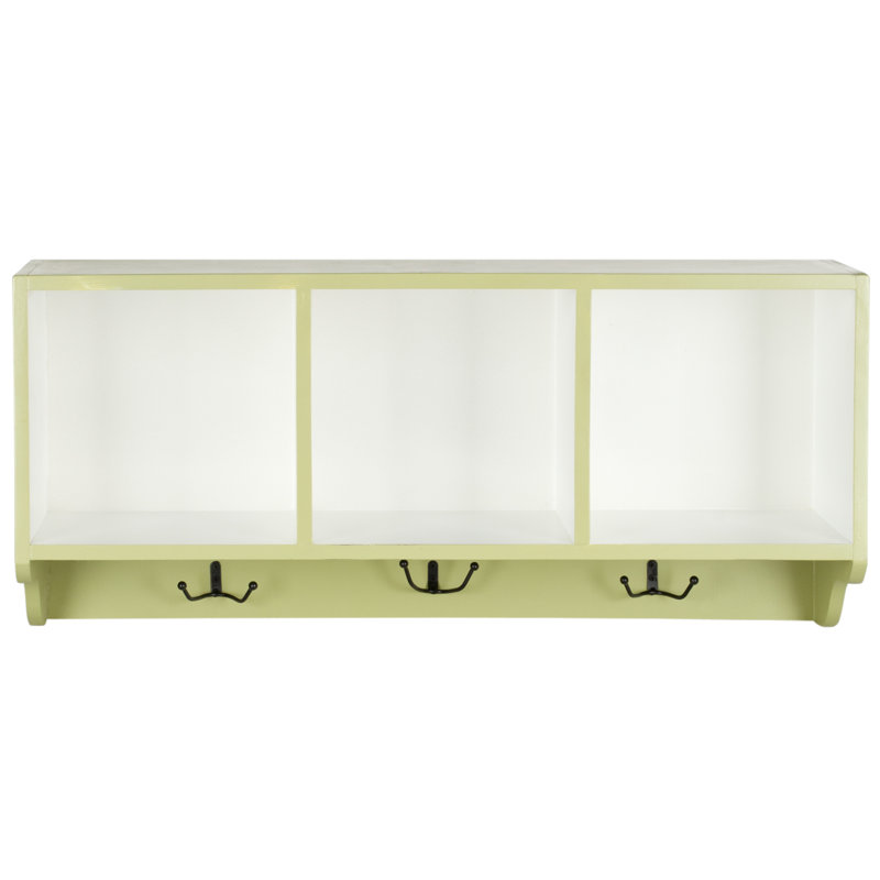 Portemanteau mural Alice, Vert avocat / blanc