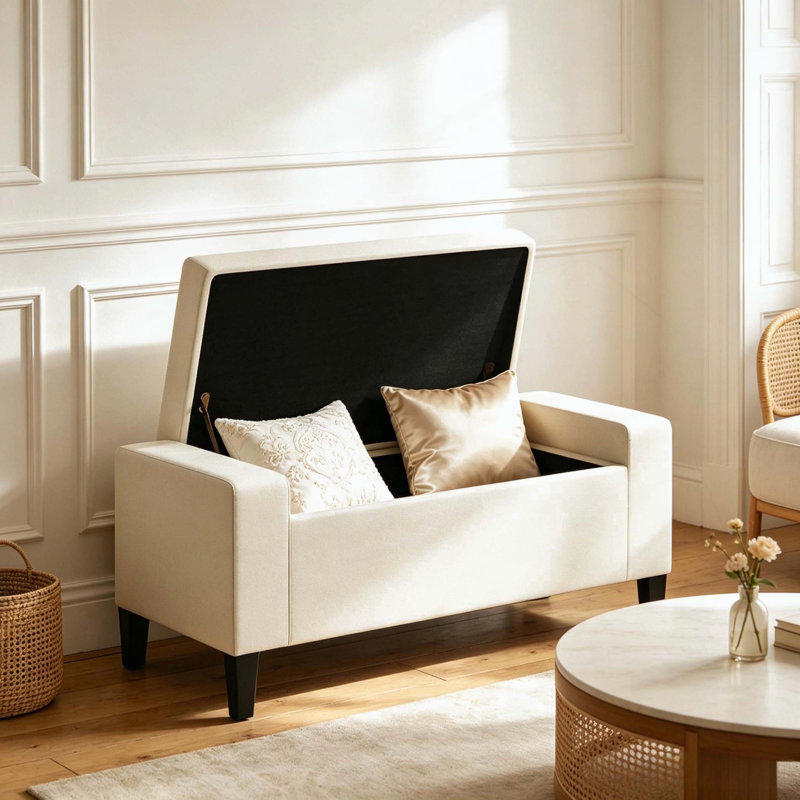 Banc de rangement moderne avec repose-pieds