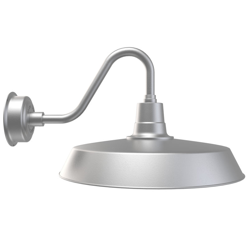 Luminaire de grange d'extérieur à DEL Haleigh, H 15 po x l 22 po x p 27 po, Argent galvanisé