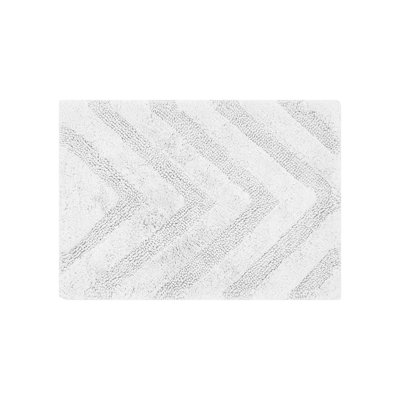 Branston 100% Cotton 1990 GSM Tufted Bath Rug with Non-Slip Backing, OEKO-TEX Certified, Machine Washable, Luxurious Chevron Pattern, Ultra Soft & Absorbent Bathroom Rug, 20" x 60" Runner, White