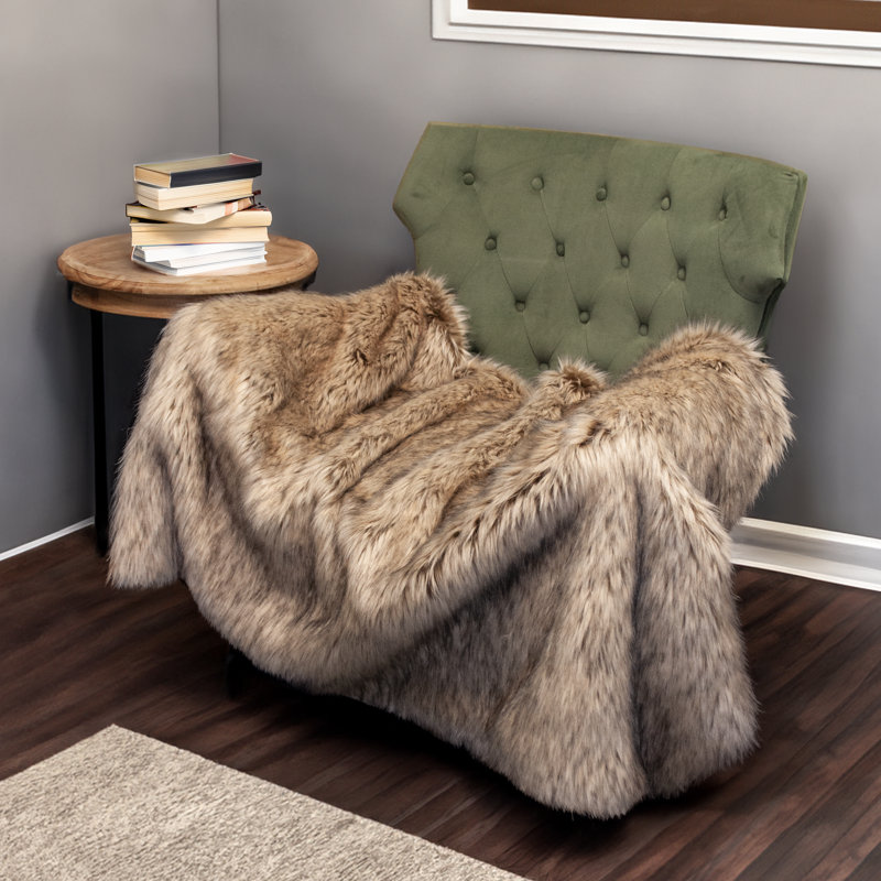 Jeté en fausse fourrure de luxe Thomas Collection®, Mini couverture de voyage 60 "L 36"