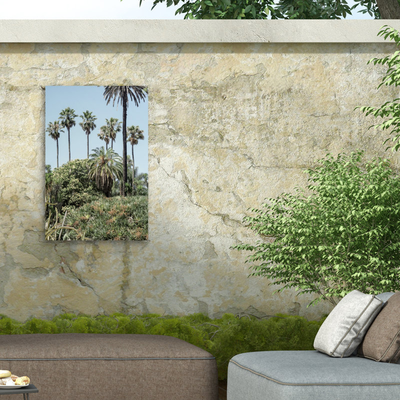 Vertical Mixed Media Palm Tree Landscape Canvas Art