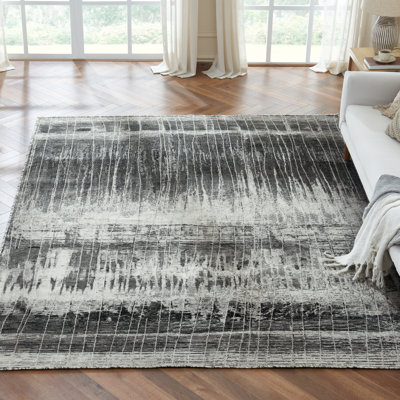 Strato Abstract Arctic Shadows Gray/White Area Rug