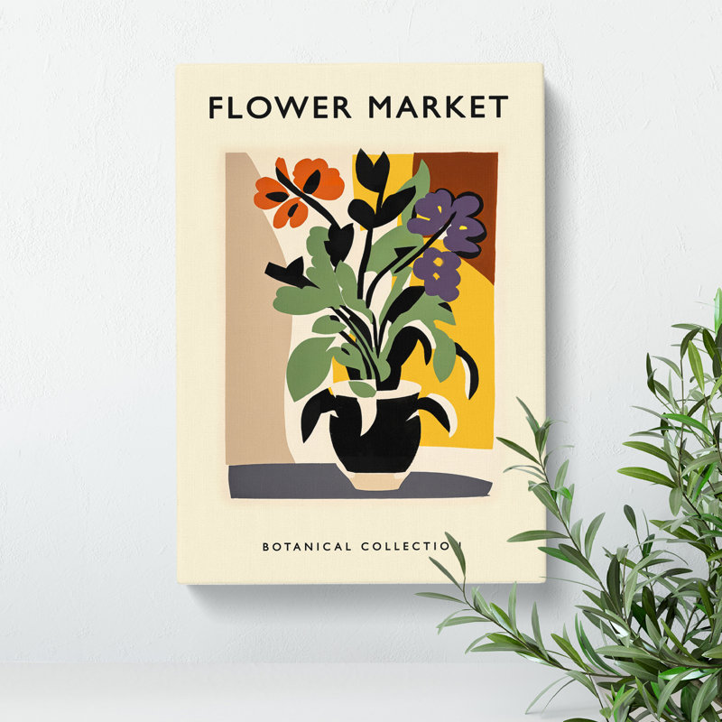 A Botanical Flower Market Exhibition No.4 - Wrapped Canvas, 60cm H x 40cm W x 3cm D