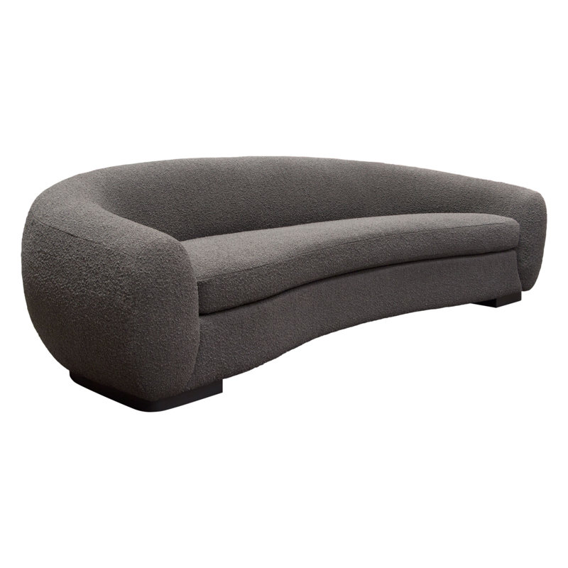Charcoal Boucle Textured 97'' Track Arm Sofa