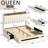 Upholstered Bed Frame with 3 Drawers, Bed with Storage Headboard and Charging Station-1248422149-1245003317