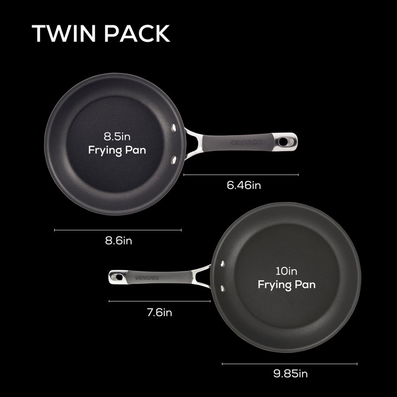 Circulon Radiance Hard Anodized Nonstick Frying Pans / Skillet Set, 8.5 Inch and 10 Inch