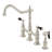 Kingston Brass Duchess Two-Handle 4-Hole Deck Mount Bridge Kitchen Faucet with Brass Side Sprayer-49089886