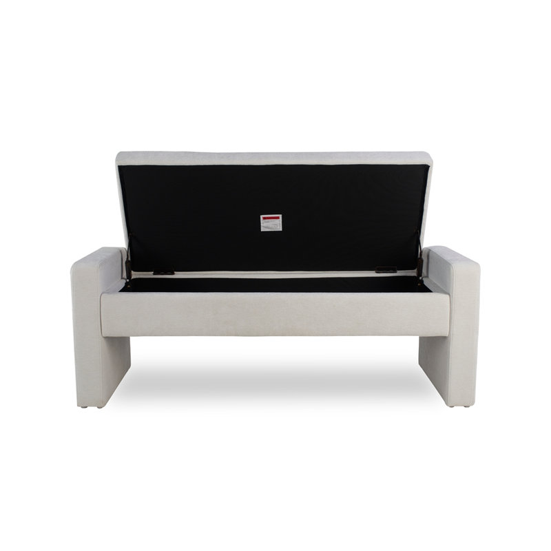 50" Modern Upholstered Storage Bench with Tufted Seat