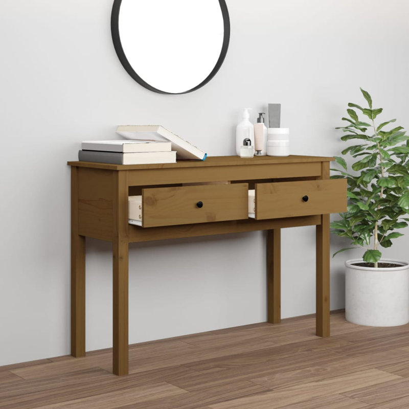 Wightman 100Cm Solid Wood Console Table, 75 H x 75 W x 35 D, Brown