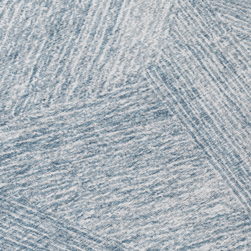 Denim Blue Flat Woven Rectangular Synthetic Rug 10' x 14'