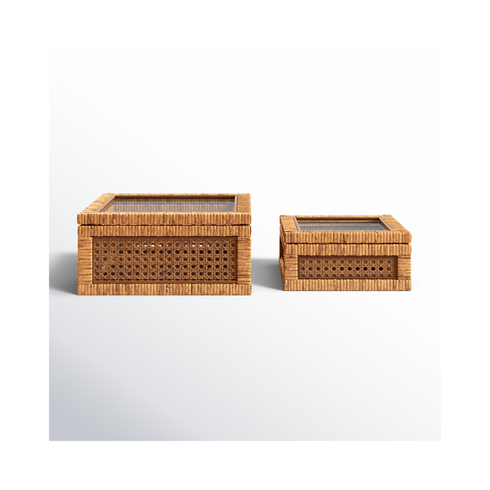 Edelie 2 - Piece Decorative Box, Brown, 6" H x 12" W x 12" D