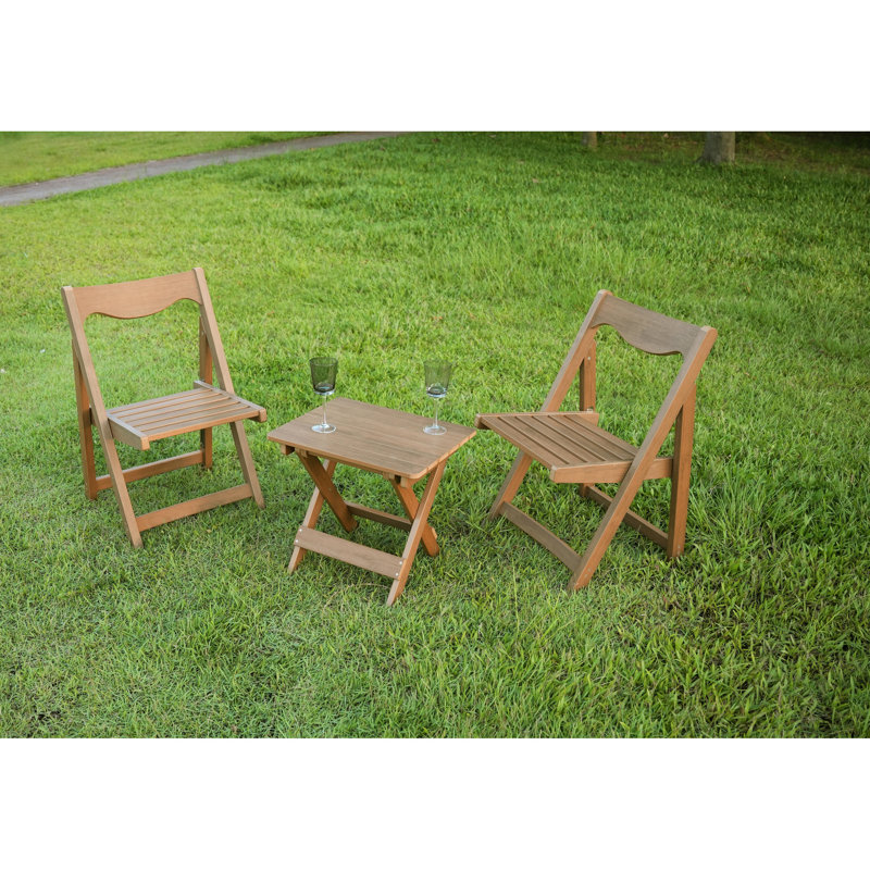 Bistro d'extérieur fabriqué à partir de hanches avec 2 chaises et une table rectangulaire, look pliable pour la cour