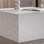 Table basse pour salon en blanc pur, table basse carrée en panneau de fibres à densité moyenne de 27,56 pouces, aucun assemblage requis