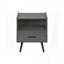 Table d'appoint avec tiroir de rangement et casier ouvert - stratifié gris, H 24 po-173451049