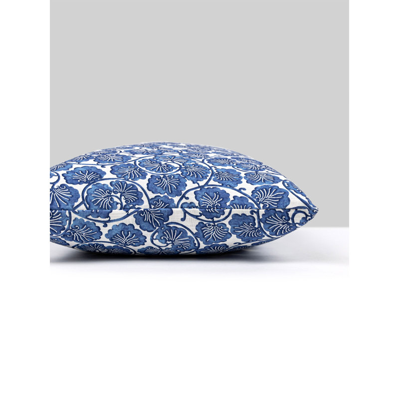 Coussin en coton réversible, Cobalt; cobalt, Rectangle H 14 po x l 22 po
