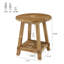 2-Tier Solid Wood Round End Table-129435779
