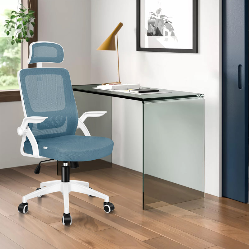 Office Chair with Headrest, Blue