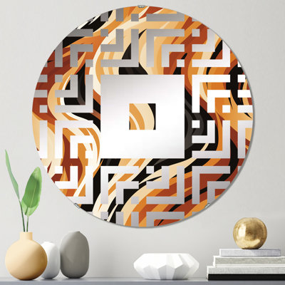 Miroir mural carré à rayures zébrées Mocha