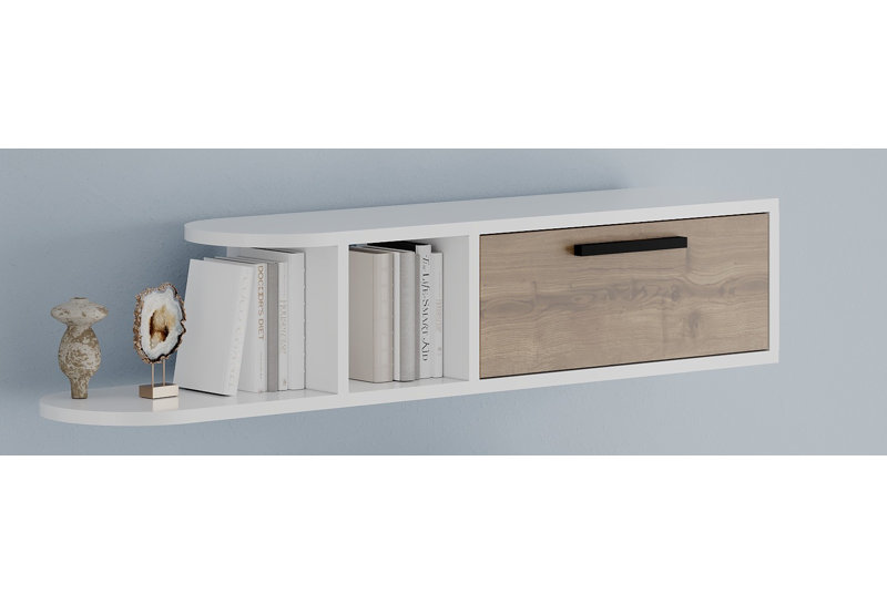 Floating Shelf, Brown/White