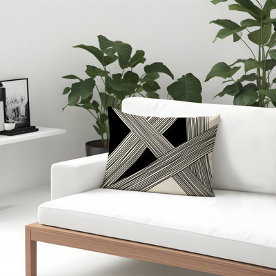 Cassie Abstract Spun Polyester Outdoor Reversible Throw Pillow