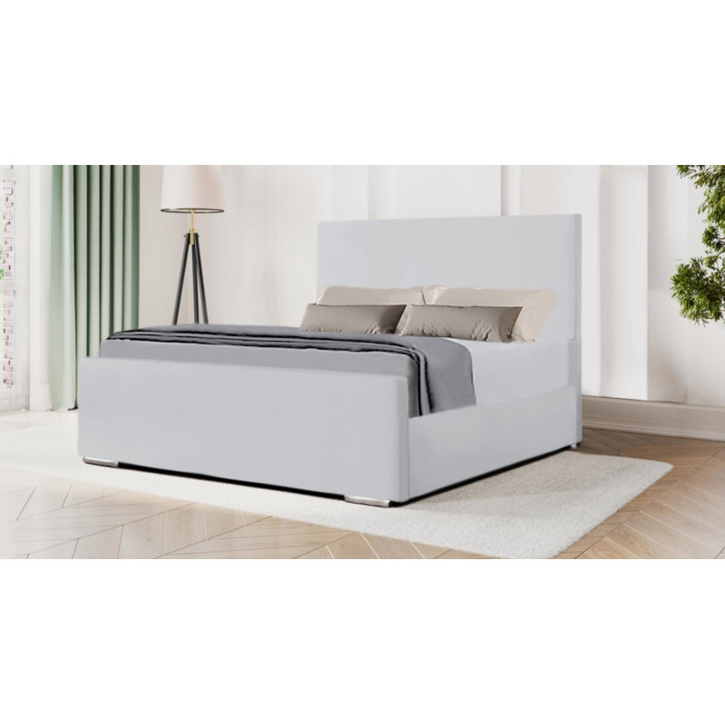 Bevilacqua Upholstered Bed, White, UK Super King - DE 180 x 200 cm