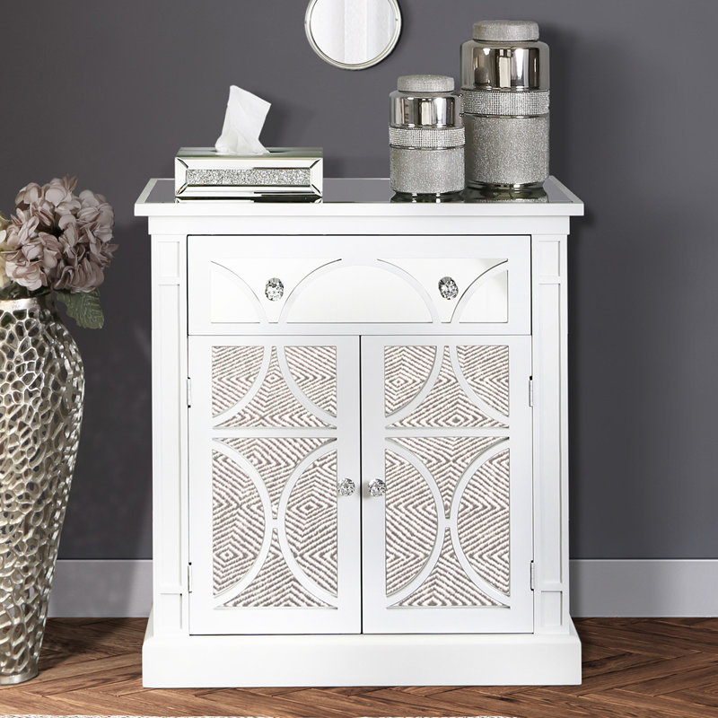 Violetta 81cm Sideboard for Livingroom furniture, 2 Door 1 Drawer Wooden Storage Cabinet, White