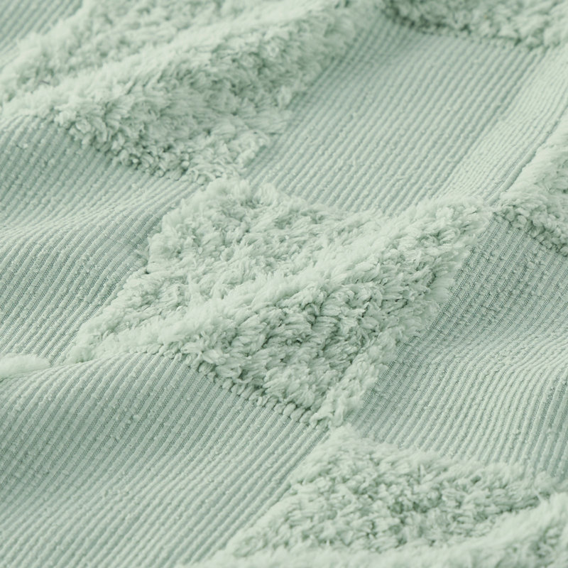 Ensemble d'édredon moelleux de taille très grand, ensemble de lit en molleton moelleux vert sauge, literie de luxe en jacquard fermier Boho pour l'hiver, 1 édredon (104 po x 90 po) et 2 taies d'oreiller (20 po x 36 po)