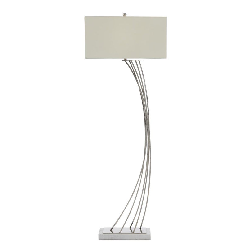 Cambered Floor Lamp, Silver