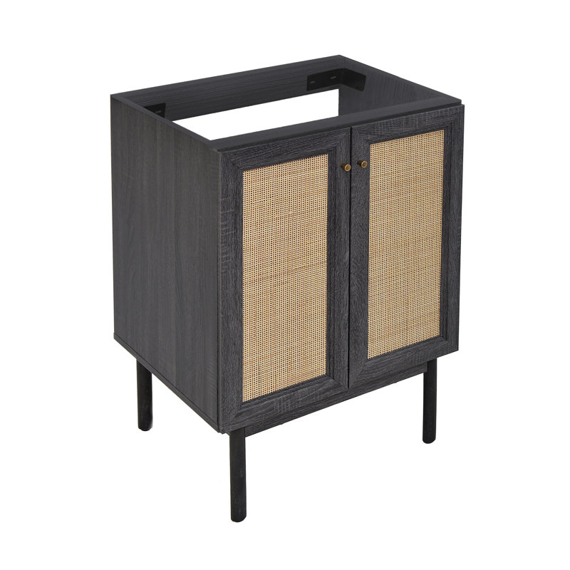 Classe 24" Bathroom Vanity In Dark Walnut Cabinet Only, Black