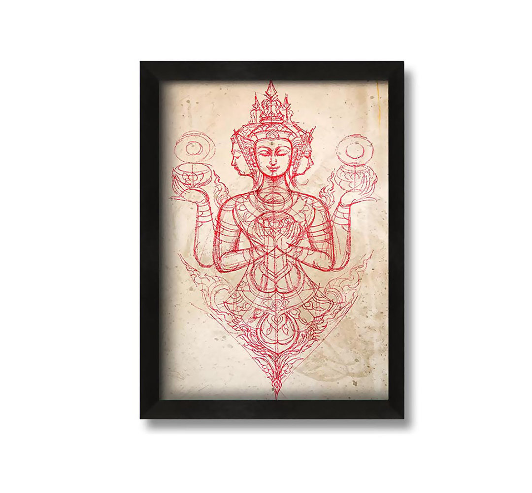 Gerahmtes Leinwandbild Hindu God Brahma